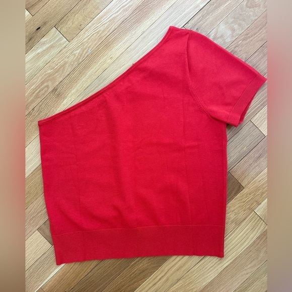 J.Crew One Shoulder Short Sleeve Stretch Sweater Top in Ripe Persimmon XL - Picture 3 of 7